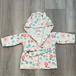 Okie Dokie Floral Kids Robe with Hood. 0-9m